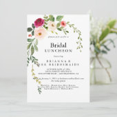 Greenery Pink Blush Bridesmaids Luncheon Shower Kaart (Staand voorkant)