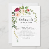 Greenery Pink Blush Bridesmaids Luncheon Shower Kaart (Voorkant)