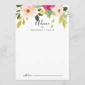 Greenery Pink Blush Floral Wedding Advieskaart (Voorkant)