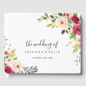 Greenery Pink Blush Floral Wedding Gastenboek (Voorkant)