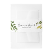 Greenery Pink Blush Floral Wedding Invitation Uitnodigingen Wikkel (Voorkant Voorbeeld)