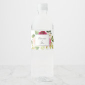 Greenery Pink Blush Floral Wedding Waterfles Etiket (Voorkant)