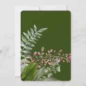 Greenery Pink Emerald Green Foliage Wedding Kaart (Achterkant)