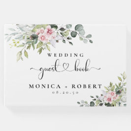 Greenery Pink Rose bruiloft gastenboek