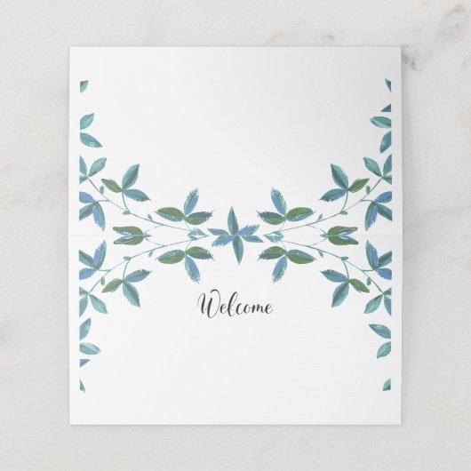 Greenery Place Cards for Wedding Tables (Buitenkant ongevouwen)