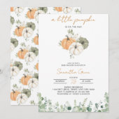 Greenery pompoen Baby shower Kaart (Voorkant / Achterkant)