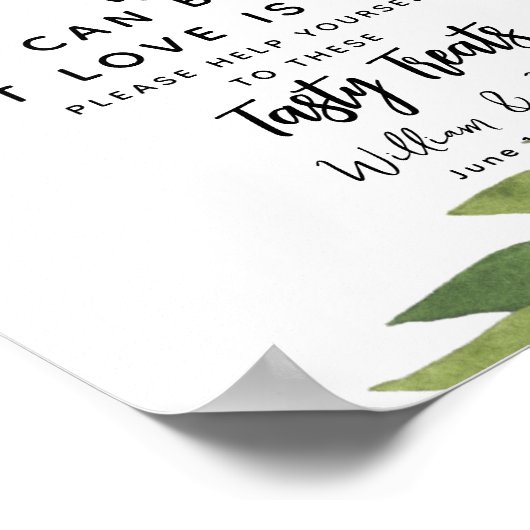 greenery Popcorn Bar trouwbord Poster (Hoek)