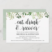 Greenery Post Wedding Brunch Invitation Kaart (Voorkant / Achterkant)