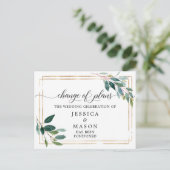 Greenery Postponed Wedding Change the Date Briefkaart (Staand voorkant)