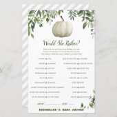 Greenery Pumpkin Baby shower Game PRINED (Voorkant / Achterkant)