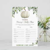 Greenery Pumpkin Baby shower Game PRINED (Staand voorkant)