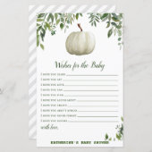 Greenery Pumpkin Baby shower Game PRINED (Voorkant / Achterkant)