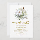 Greenery Pumpkin Fall Wedding Ceremony Programma (Voorkant)