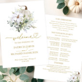 Greenery Pumpkin Fall Wedding Ceremony Programma