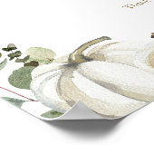 Greenery Pumpkin Fall Wedding Program Sign Poster (Hoek)