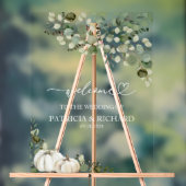Greenery Pumpkin Fall Wedding Welkom Acryl Bord (Neutraal)