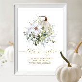 Greenery Pumpkin Herfst Datum Nachtingang Poster