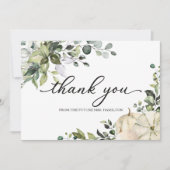 Greenery Pumpkin Herfst Vrijgezellenfeest Dank u Kaart (Voorkant)