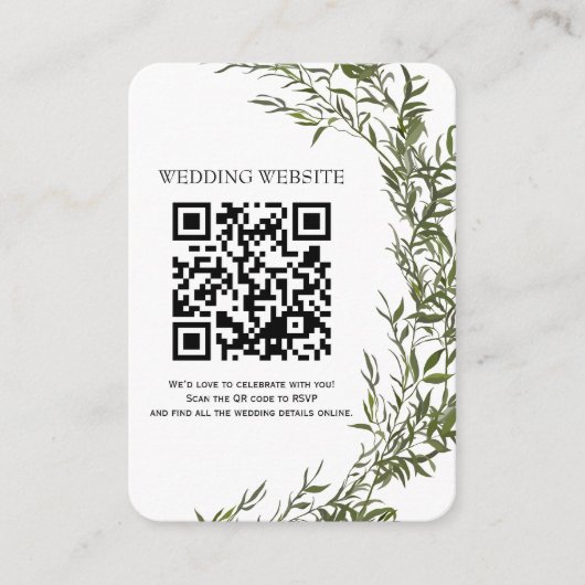 Greenery QR Code et boîtier photo Invitation (Devant)