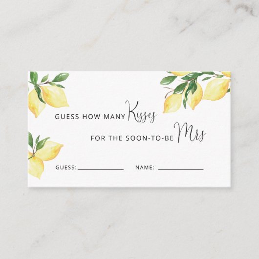 Greenery raden hoeveel Kisses Game Informatiekaartje (Voorkant)