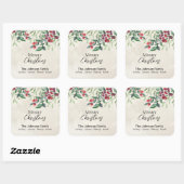 Greenery Red Berries kerstfeestdag Gift Labels (Vel)