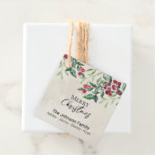 Greenery Red Berries kerstfeestdag Gift Labels (In situ)