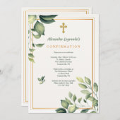 Greenery Religieuze Uitnodiging (Voorkant / Achterkant)