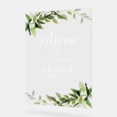 Greenery repetitie diner welkom acryl bord (Hoek)