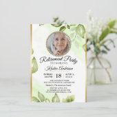 Greenery Retirement Party Invitation Kaart (Staand voorkant)
