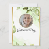 Greenery Retirement Party Invitation Kaart (Achterkant)