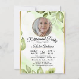 Greenery Retirement Party Invitation Kaart