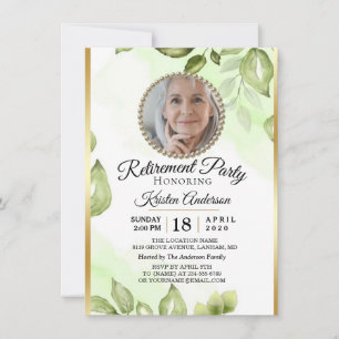 Greenery Retirement Party Invitation Kaart