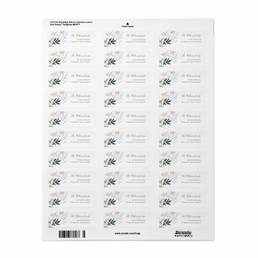 greenery Return Address Label (Full Sheet)
