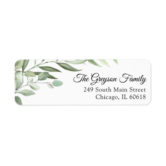 Greenery Return Address Label (Voorkant)