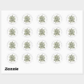Greenery Return-adres Ronde Sticker (Vel)
