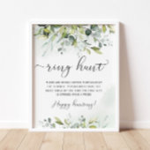 Greenery ringjacht vrijgezellenfeest game poster