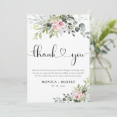 Greenery Rose Mariage Merci Cartes (Debout devant)