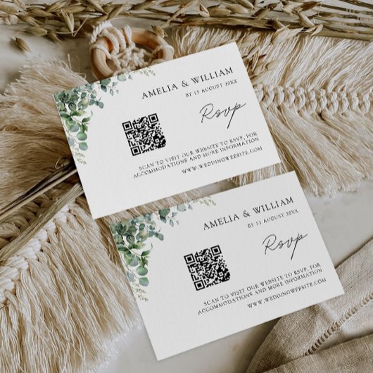 Greenery RSVP kaart bruiloft Sjabloon
