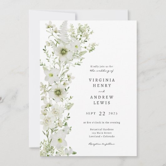 Greenery Rustic Boho Wedding Invitation Kaart (Voorkant)