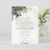 Greenery Rustic Eucalyptus 1st Birthday Baptisme Kaart (Staand voorkant)