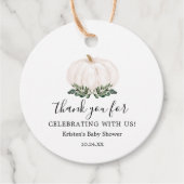 Greenery Rustic Little Pumpkin Baby shower Bedankjes Labels (Voorkant)