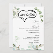 Greenery Rustic Save The Date Invitation (Devant)