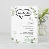 Greenery Rustic Save The Date Invitation (Debout devant)
