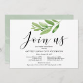 Greenery Rustic Wedding Rehearsal and Dinner Kaart (Voorkant / Achterkant)