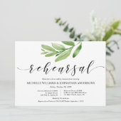 Greenery Rustic Wedding Rehearsal and Dinner Kaart (Staand voorkant)