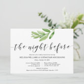 Greenery Rustic Wedding Rehearsal and Dinner Kaart (Staand voorkant)