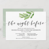 Greenery Rustic Wedding Rehearsal and Dinner Kaart (Voorkant / Achterkant)