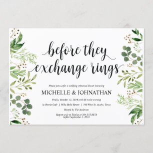 Greenery Rustic Wedding Rehearsal Dinner Invites Kaart