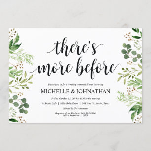 Greenery Rustic Wedding Rehearsal Dinner Invites Kaart
