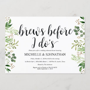 Greenery Rustic Wedding Rehearsal Dinner Invites Kaart